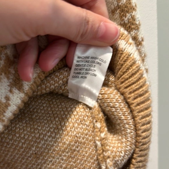 Appleseed's Tan and Cream Grandpa Cowl Neck Sweater - Picture 4 of 5